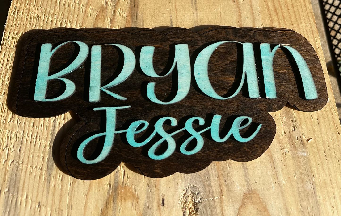 Laser cut name 10x6